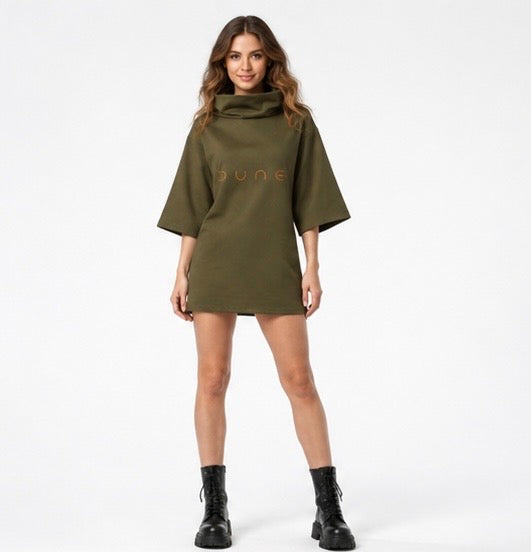 Aesthetic Turtleneck Batwing Dress