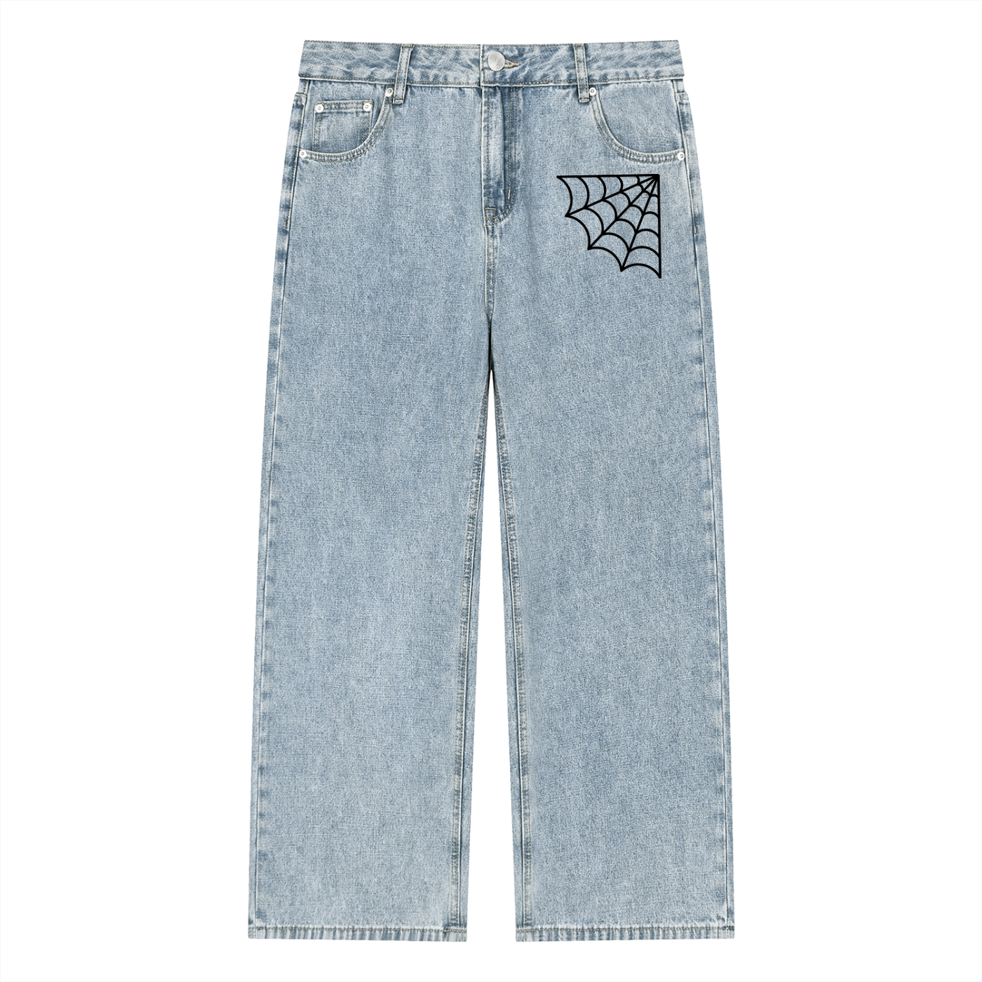Spider Web Unisex  Straight Jeans