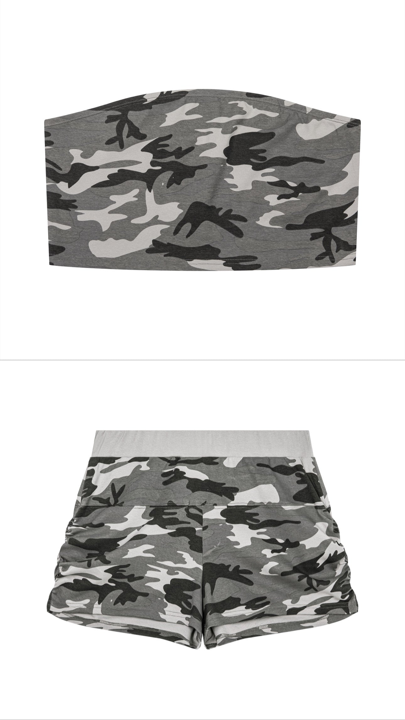 Camo Cotton Cropped Top+ Short